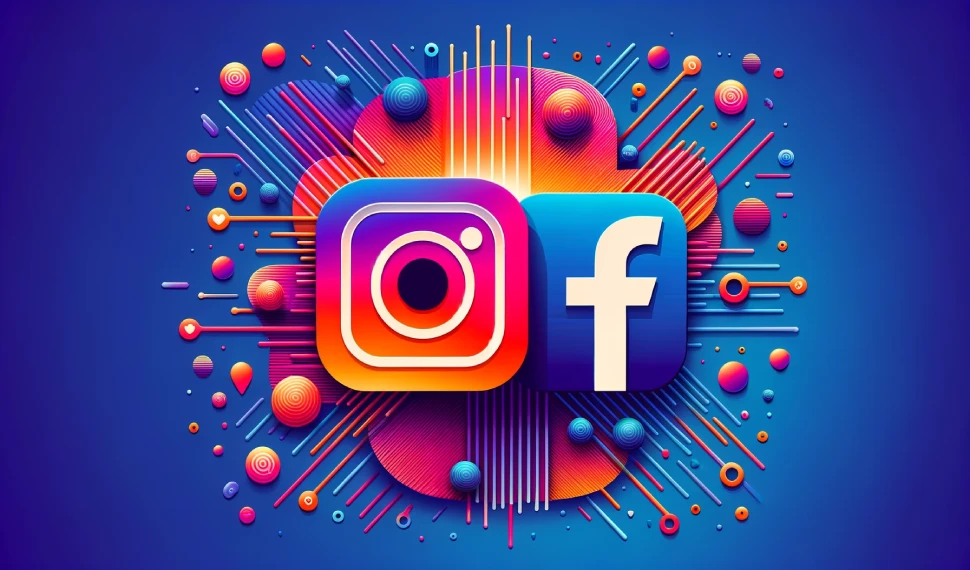 Imagem de dois icones no centro Instagram e facebook