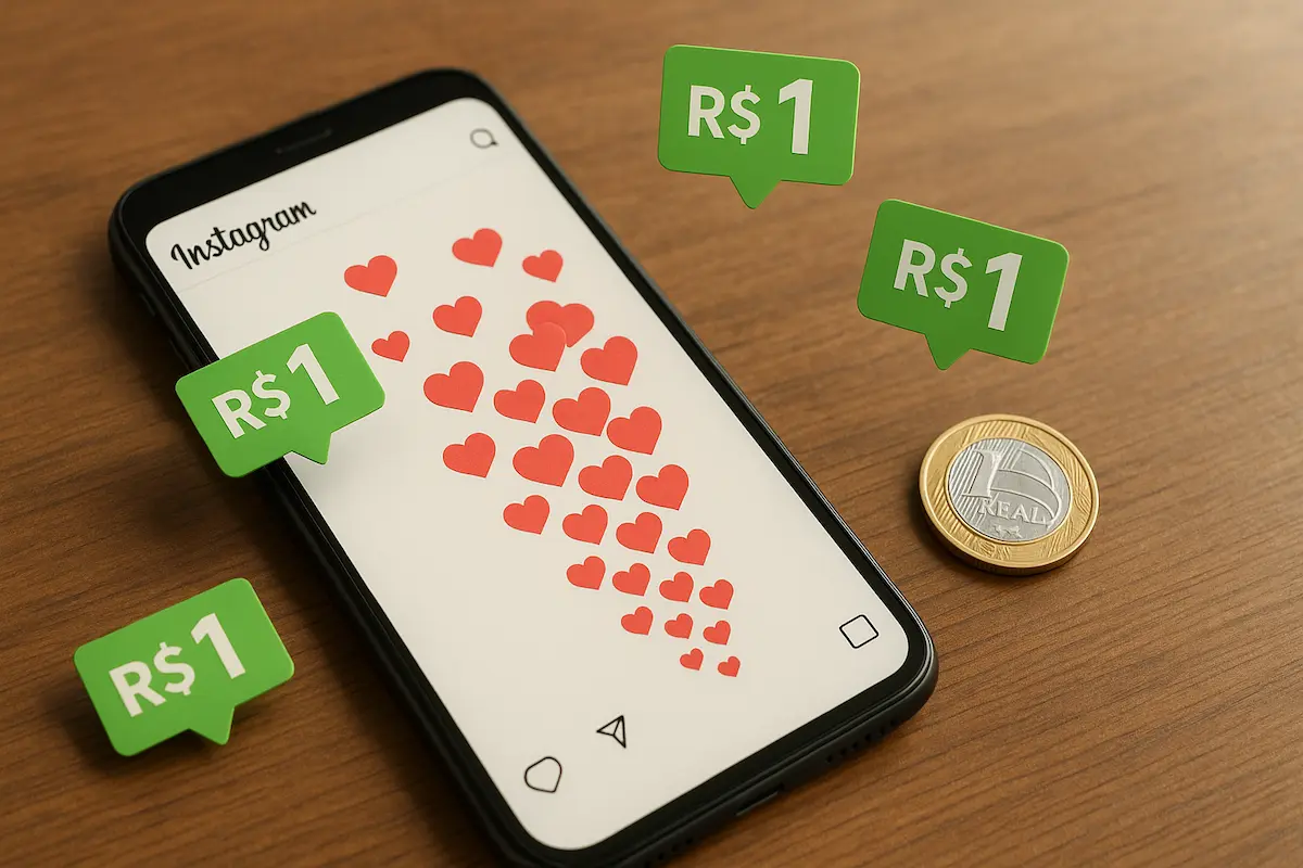 Onde comprar curtidas Instagram a 1 real